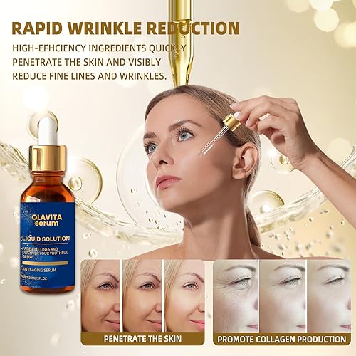 Miniatura 4 de Olavita Serum, Olavita Liquid Solution Suero Anti Envejecimiento, Suero de Vitamina C y E, Impulsa la Producción de Colágeno de la Piel, Disminuye