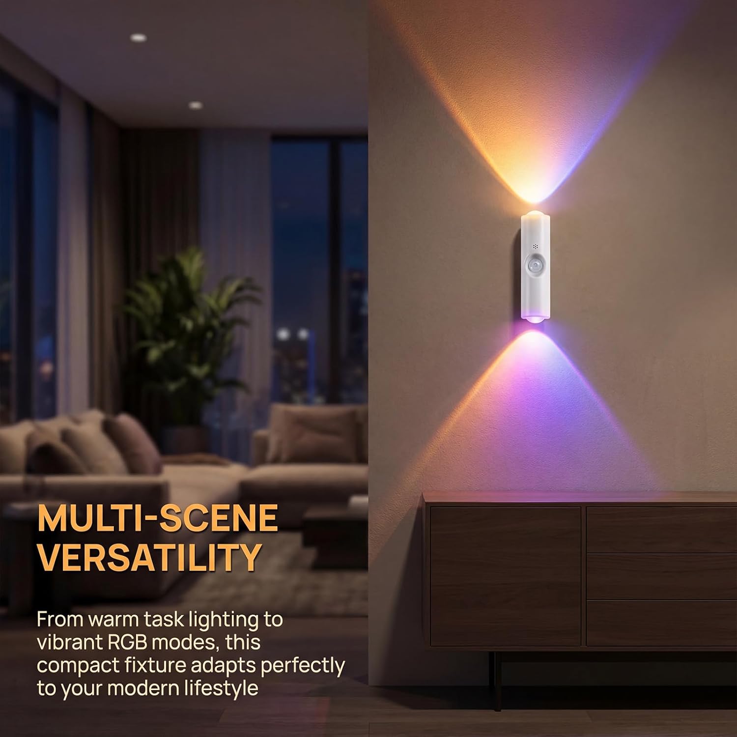2026 New Rechargeable Smart LED Motion Sensor Ambient Light, 7 Colors Wireless Magnetic Wall Sconces, Stick on Night Light for Stairs, Hallway, Bedroom, Cabinet, Motion Sensor Light Indoor (6PCS)