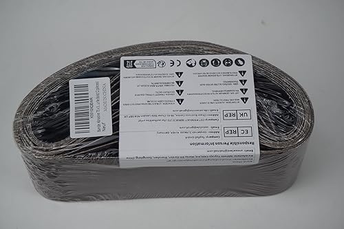Miniatura 8 de Paquete de correas de lijado de 3 x 21 pulgadas, 3 x 21 pulgadas, 3 x 21 pulgadas, 12 unidades (4 de cada uno de 80 granos 120 150) óxido de