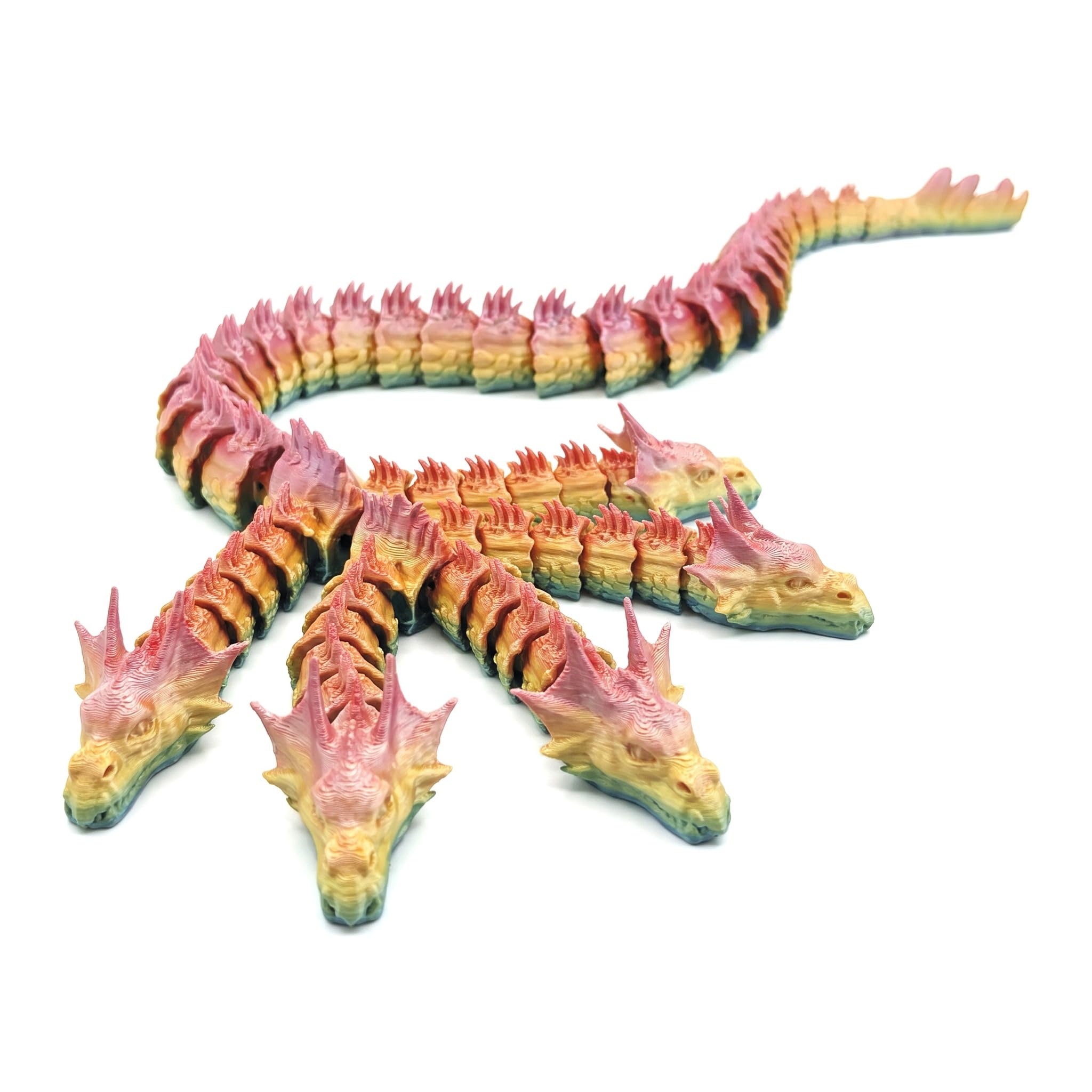 CavspkArt 3D Printed Dragon, 37.5cm Articulated 5-Head Figure