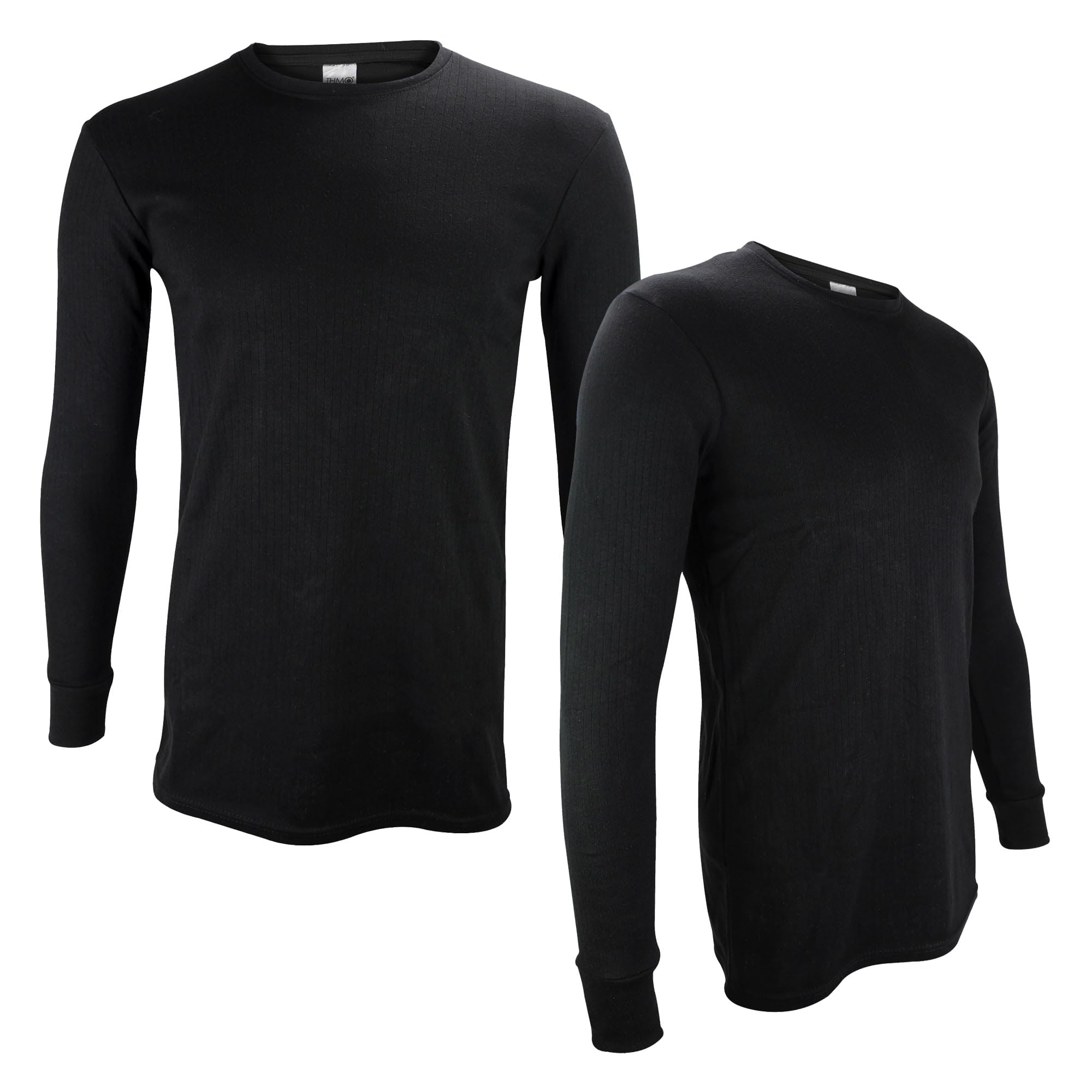 THMO 2 Pack Mens Thermal Tops Long Sleeve Warm Winter Fleece Lined Base Layer Underwear Top