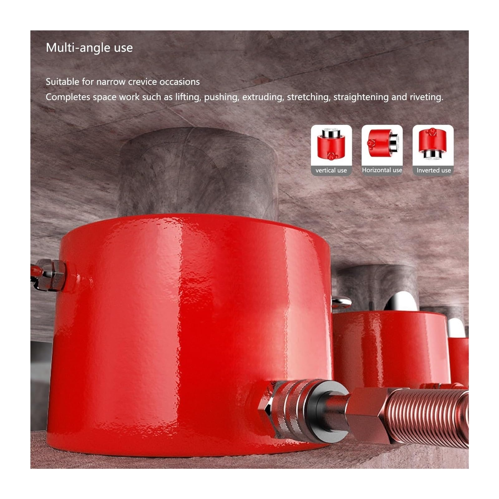 Hydraulischer Wagenheber mit CP-700-Handpumpe, automatischem Rückzug for den Schiffbau und Brücken, mehrere Einsatzwinkel(10T Jack+CP-180 Hand Pump)