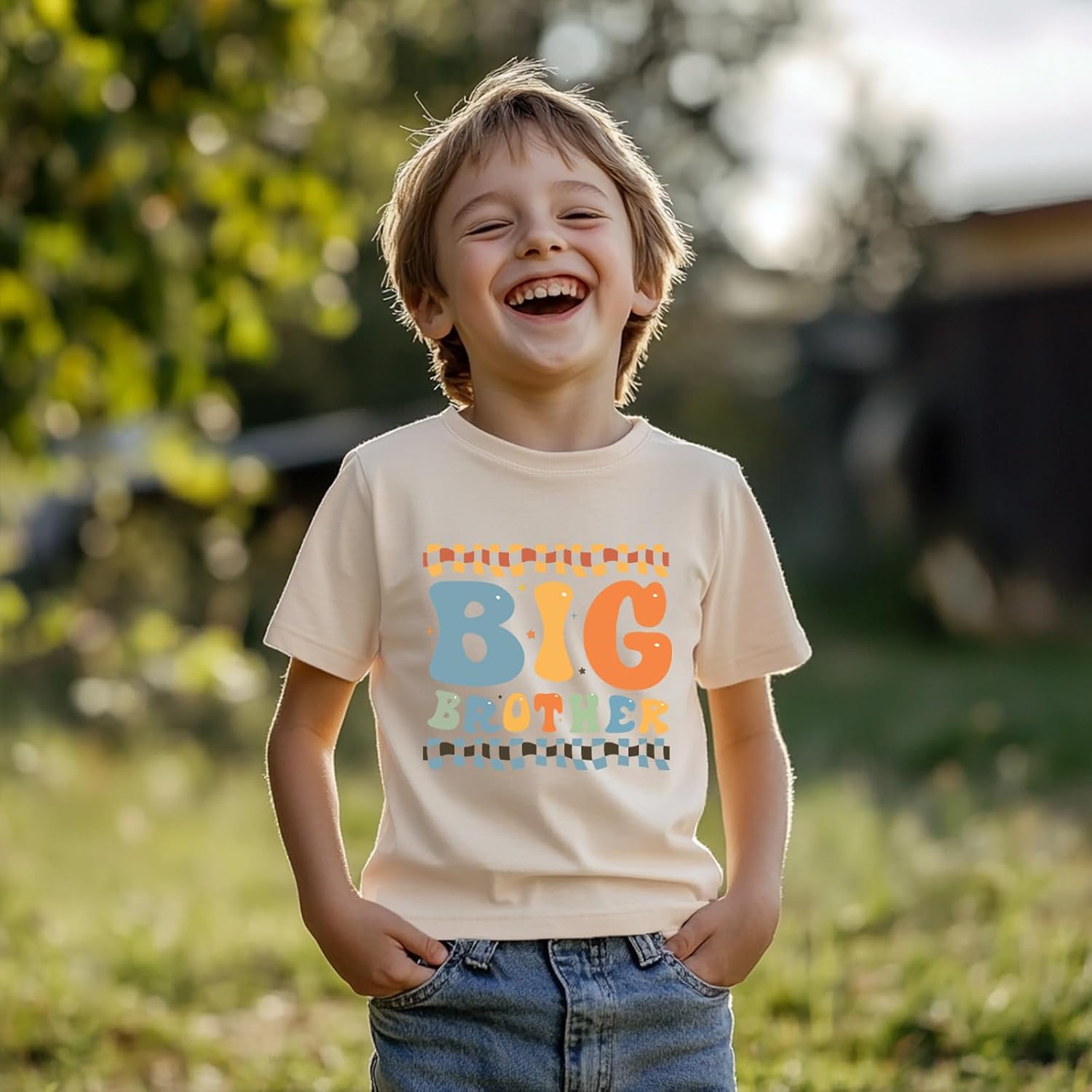 Big Brother Kids Shirt Pregnancy Announcement Shirt Cotton Short Sleeve Shirts 2-12 Years