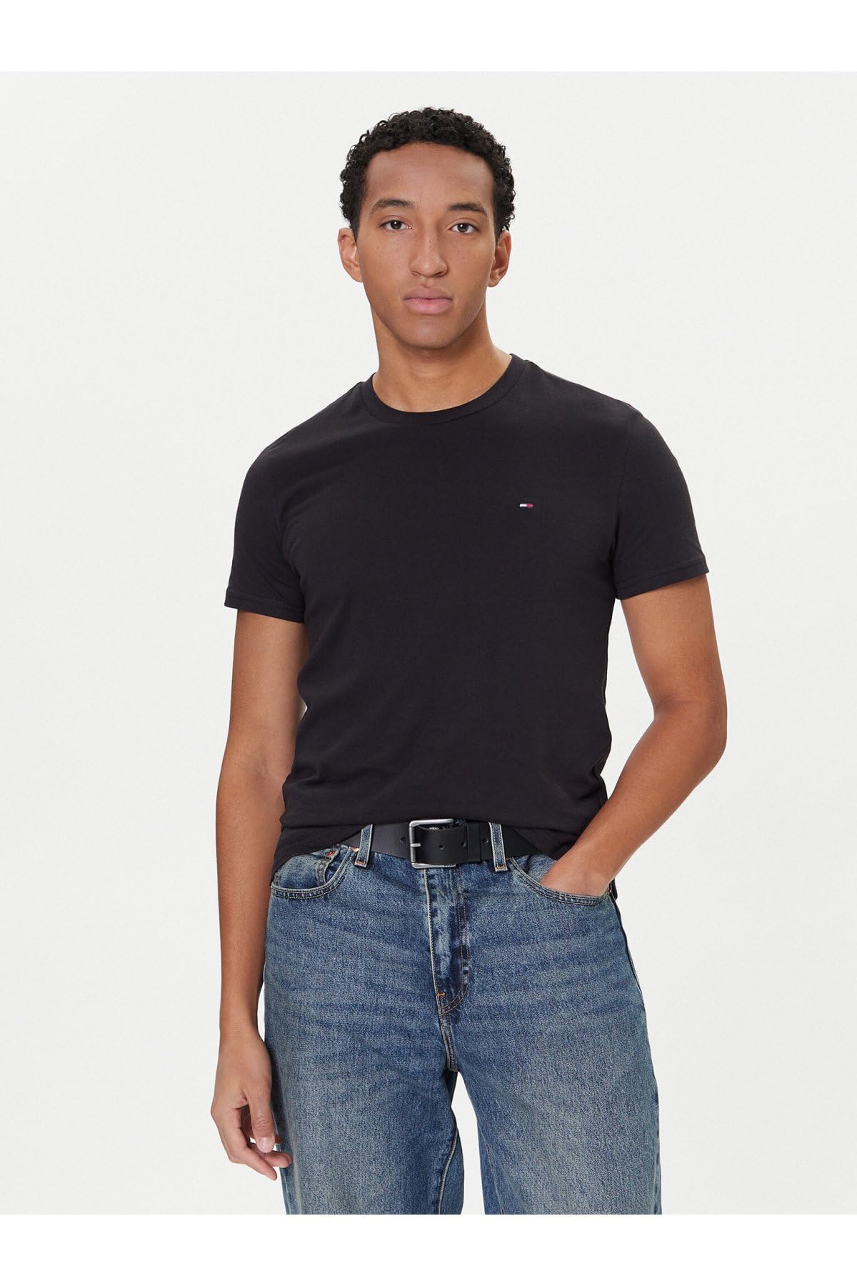 TOMMY JEANS Męska koszulka TJM XSLIM 2PACK Jersey EXT DM0DM20687, Multi, XL, Multi (czarny/czarny), XL