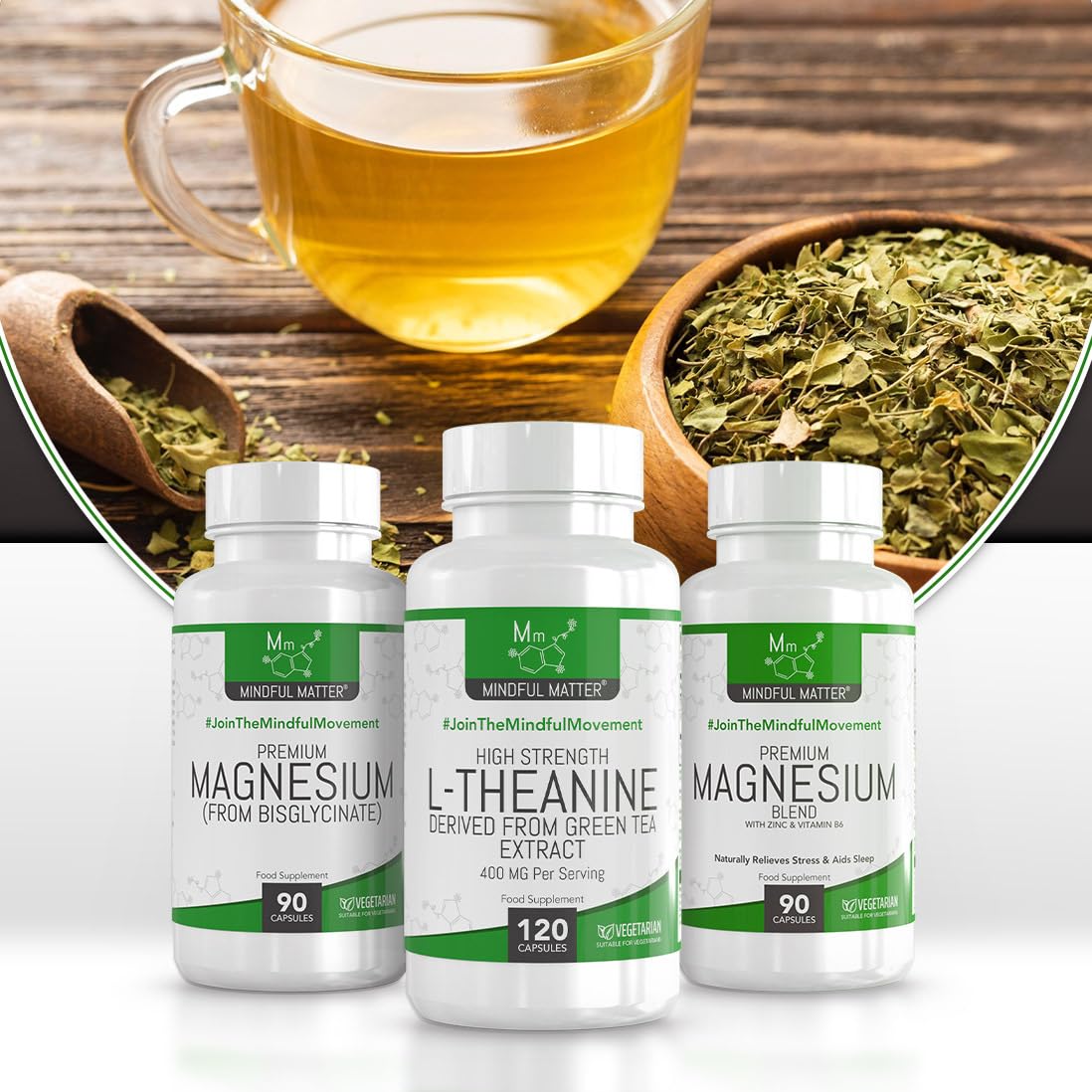 MM Teanina | 400mg di L Theanine per Dose | L Teanina Integratore ad Alta Potenza - 120 Capsule di L-Theanine da Tè Verde - | Non-OGM, Senza Glutine e Allergeni | Prodotto nel Regno Unito