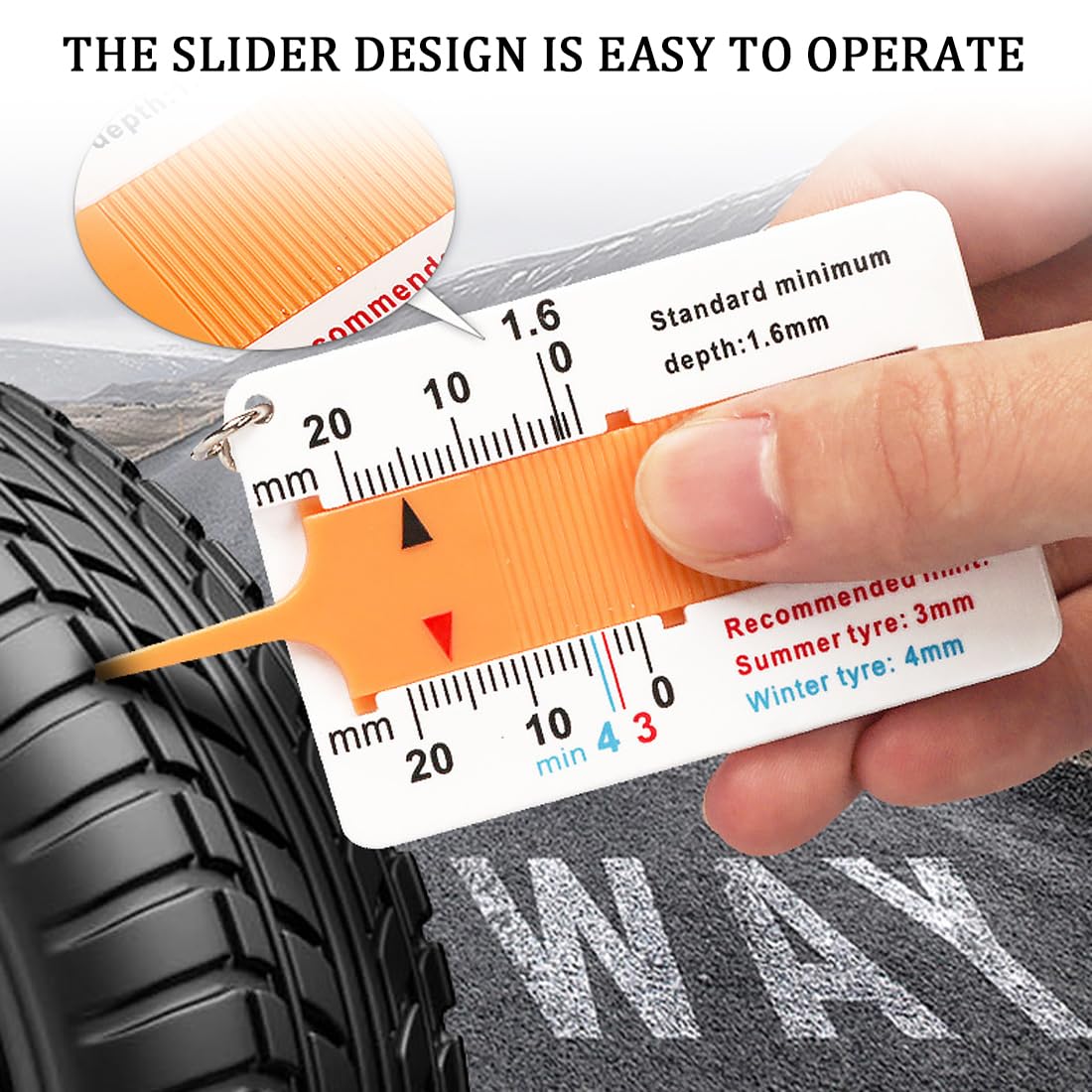 2 PCS Spessimetro per Pneumatici Misuratori Spessore Battistrada profondità del Battistrada 0-20mm Tyre Tread Depth Gauge