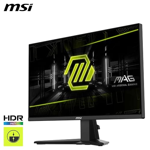 MSI Mag 255XF 24.5" FHD Gaming Monitor, 1920x1080 Fast IPS Panel, 300Hz / 0.5ms (GtG, min.) 120% sRGB, Frameless Design, HDR Ready, DisplayPort 1.4a, HDMI, Black - 3
