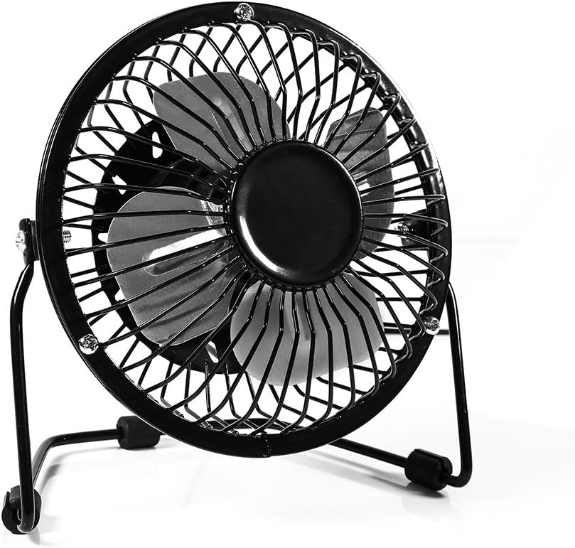 Mini USB Fan with Aluminum Blades for Desktop Tabletop Floor Office Room Travel