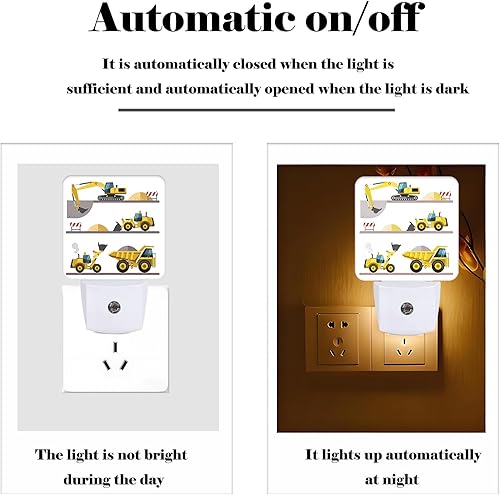 Miniatura 3 de Catoon Trucks - Luz nocturna para autos, luces nocturnas enchufables con sensor de atardecer a amanecer para escaleras, pasillo, dormitorio, ideal