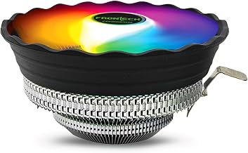 Frontech RGB CPU Cooler with Heatsink, 120mm Silent Fan, 1500 RPM, Hydraulic Bearing, 3-Pin 12V Connector, Supports Intel LGA 1700/1200/115x & AMD AM5/AM4 Sockets (CPF-0004)