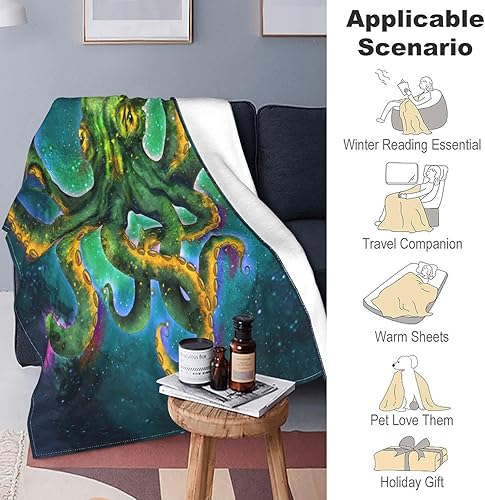 Miniatura 7 de Manta de pulpo para niños, manta de pulpo, regalos para adultos, decoración temática de animales del océano para sofá, cama, sofá, océano, pulpos,