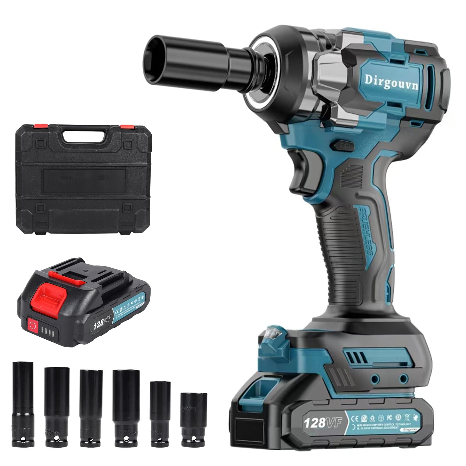 電動インパクトレンチ 電動インパクトレンチ 充電式 タイヤ交換 インパクト強力 600N.m ブラシレスモーター 3500mAhバッテリー*2 ソケット7本 正