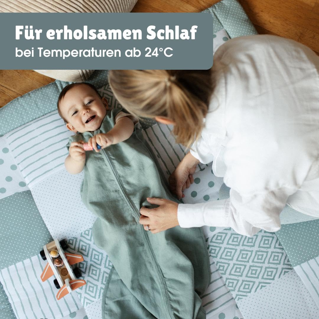 emma & noah Baby Schlafsack 0.5 TOG, Leinen Schlafsack für den Sommer, 100% Leinen, OEKO-TEX Zertifiziert, Atmungsaktiv und Leicht, Strampelsack für Neugeborene