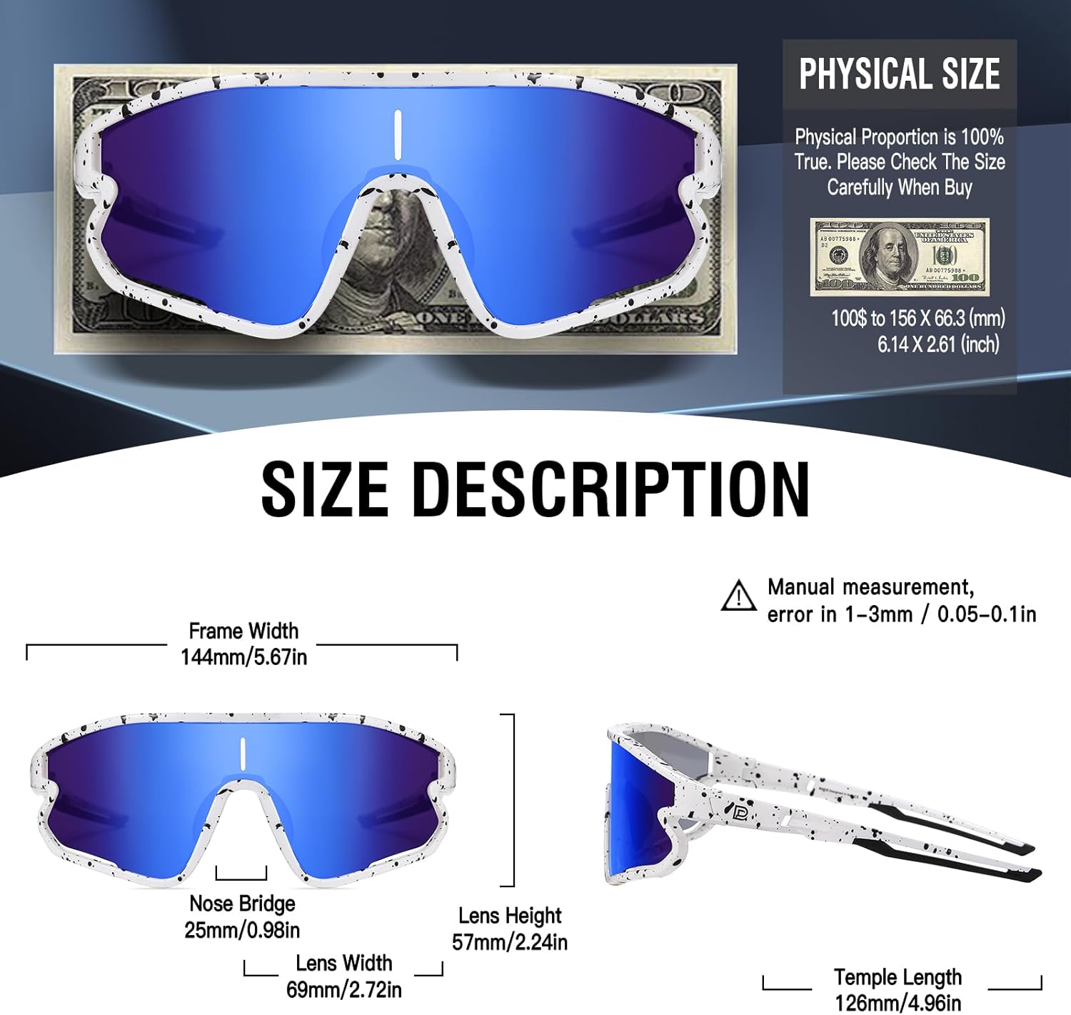 DUCO Polarized Sports Sunglasses for Men and Women Protection Ideal for Fishing Cycling and Running Mountain Biking DC0046