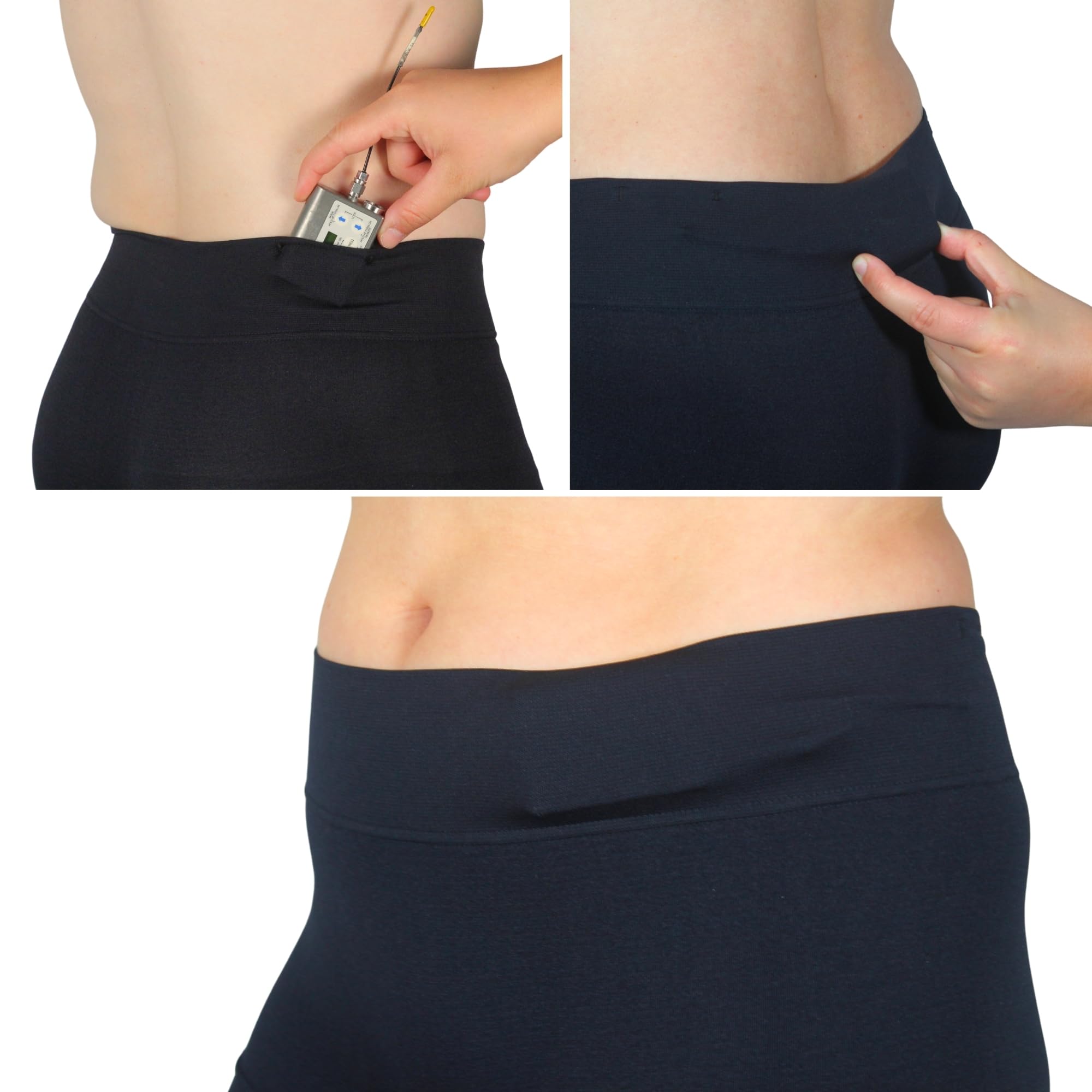 URSA Undies - Boxer leggeri per film, TV e teatro, passanti integrati e tasca con bottone automatico, per posizionamento wireless del microfono (nero, M)