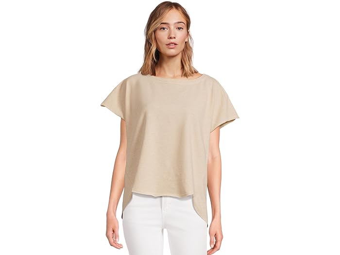 Short Sleeve Dolman Curved Hi-Lo Hem Top - Image 4