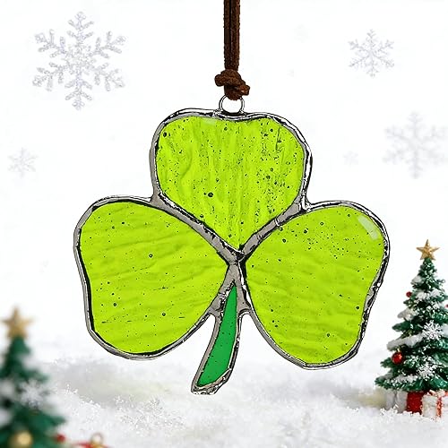 Miniatura 8 de Atrapasoles de trébol hecho a mano para colgar en la ventana, atrapasoles irlandés, decoración del día de San Patricio para el hogar, trébol verde,