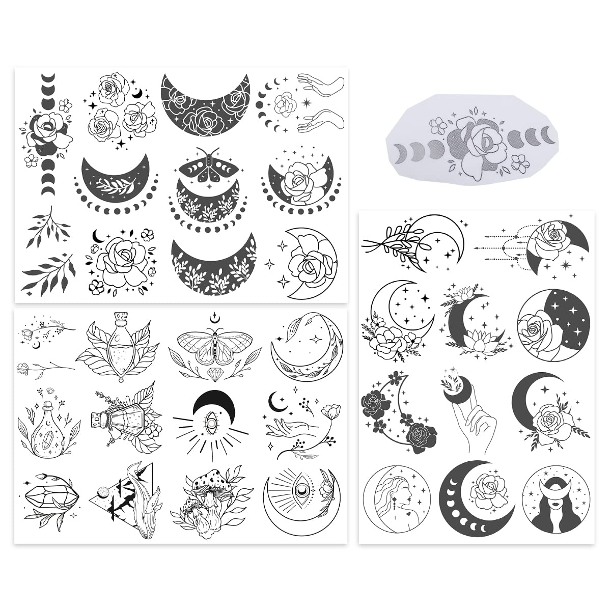 MMDOCO 36 PCS Hand Sewing Stabilizers,Wash Away Water Soluble Stabilizer,Tear Away Machine Embroidery Stabilizers with Flower Patterns for Embroidery Hand Sewing Lover