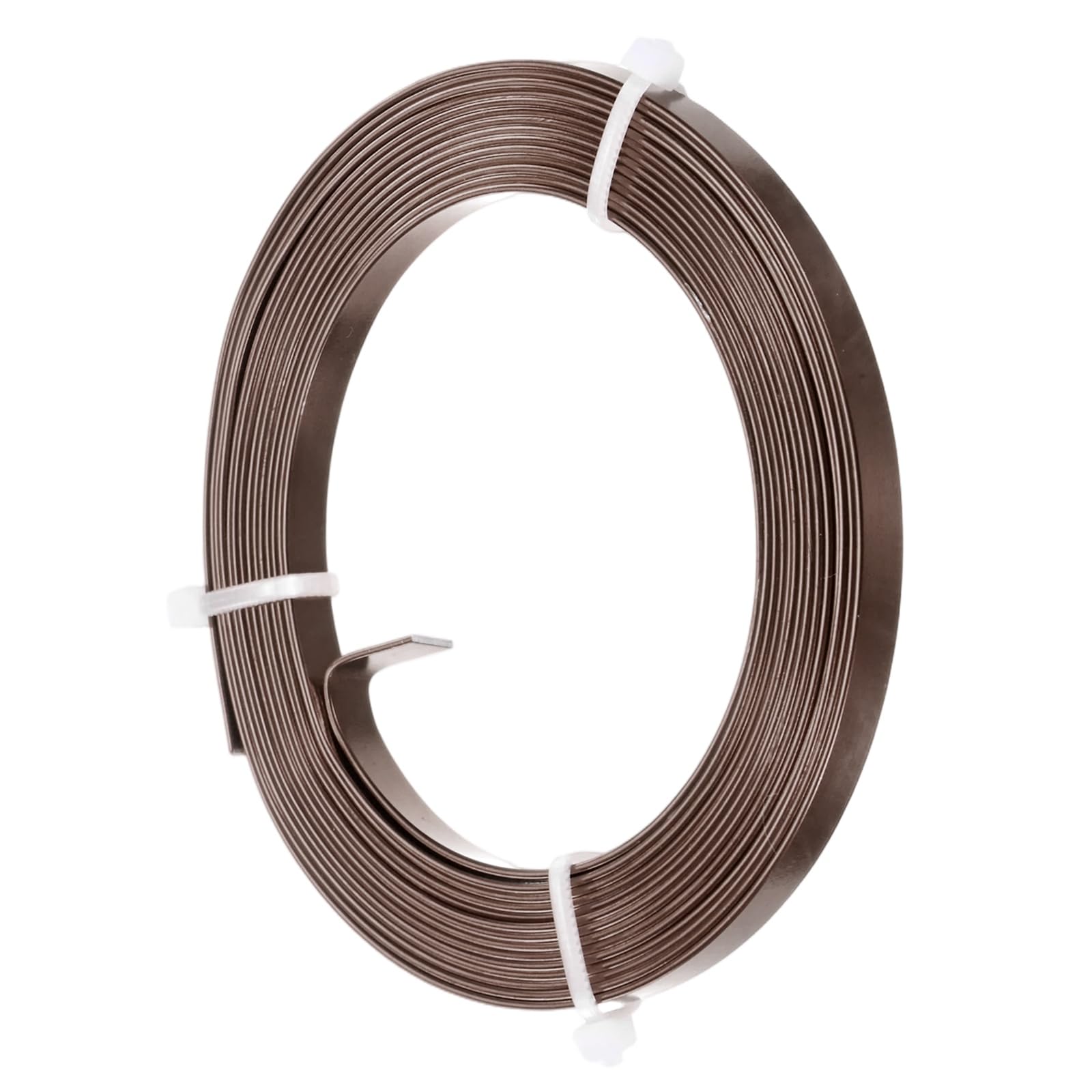 M METERXITY 1-Pack Flat Aluminum Wire, 5mm Wide x 9.8ft/3m Bendable Anodized Craft Wire for Jewelry Making/DIY Bezel Sculpting Crafting/Art Supplies [Dark Brown]