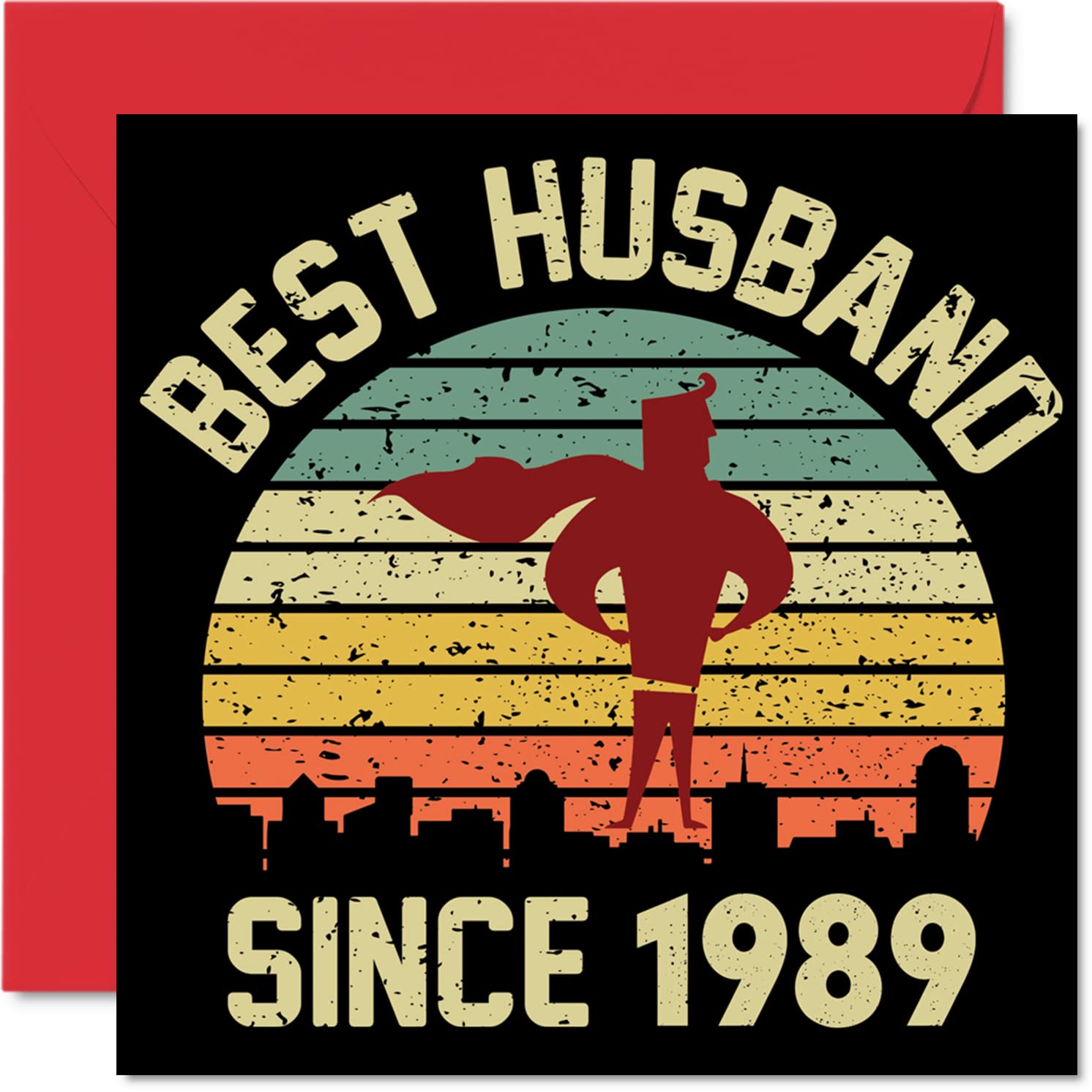 37th Anniversary Card for Husband from Wife - Best Husband Since 1989 - I Love You Gifts, Happy 37th Wedding Anniversary Cards for Partner, 145mm Greeting Cards Anniversaries