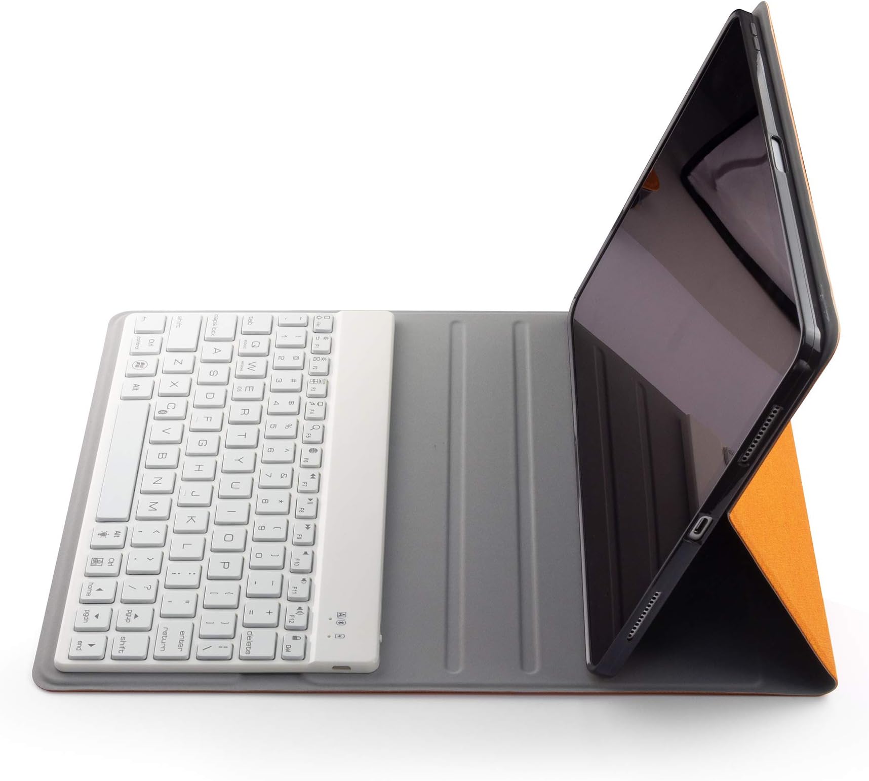 iPad 11 inch Wireless Keyboard,taStone Bluetooth Keyboard Cover 7 Color Backlit Case Luxury Pu Leather Folio Stand Case Detchable Flip Stand Tablet Protector Case Anti-Scratch for iPad Pro 11,Orange
