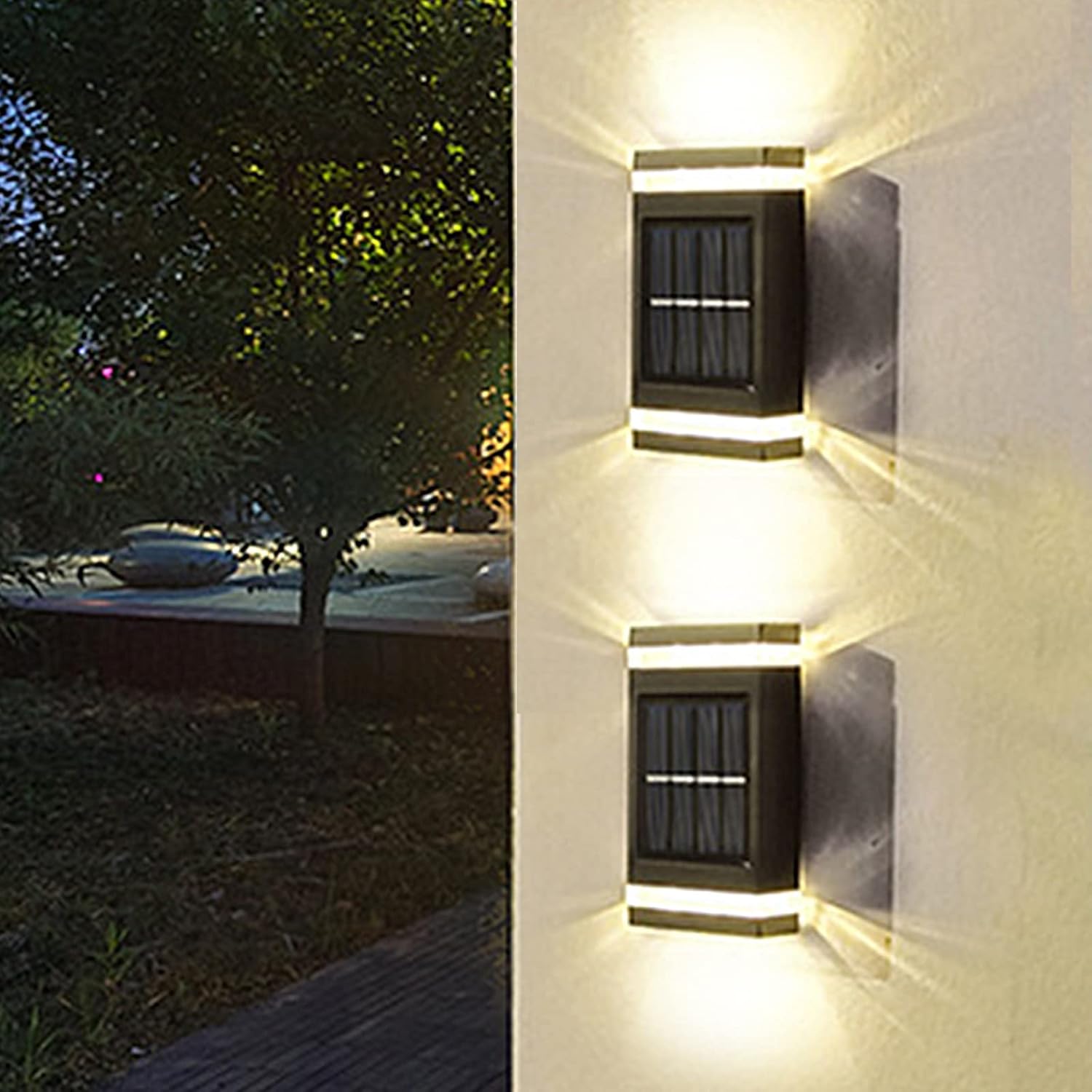 LOPECYSta 2PC Solar Up Down Wall Lights Waterproof Small