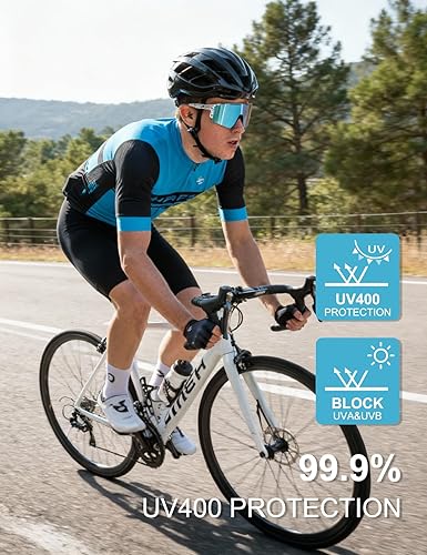 Vista 120 de OULAIQI Cycling Sunglasses Polarized Sunglasses for Cycling Men Women with 1 Lens or 3 Interchangeable Lens Baseball Glasses