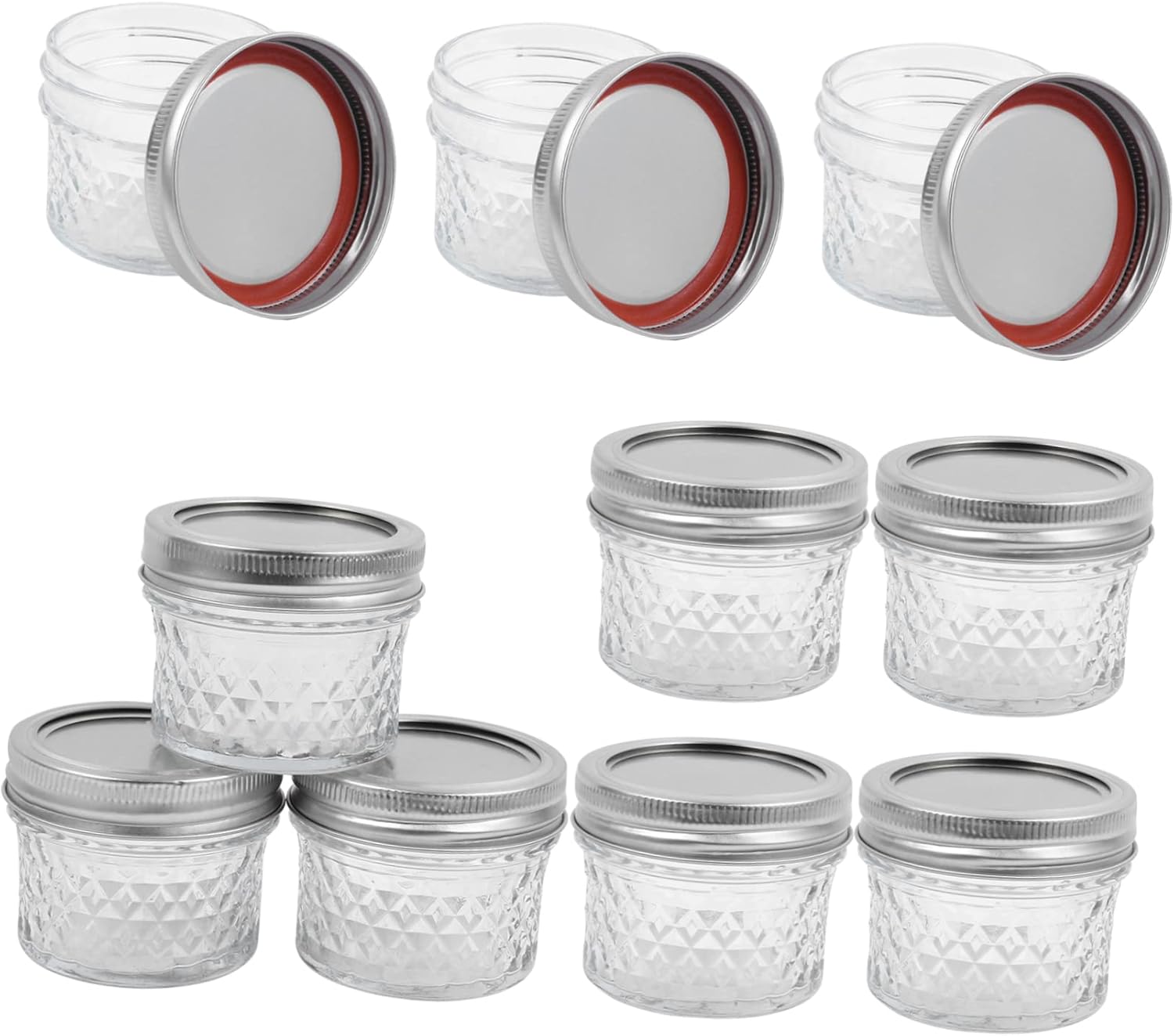 10pcs Sealed Storage Jars for Kitchen Juices Jam Honey Snacks Stackable Food Containers Fresh-keeping Properties