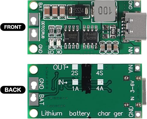 Miniatura 2 de ATNSINC Convertidor de impulso USB multicelda 2S 3S 4S Tipo-C a 8.4V 12.6V 16.8V Módulo de alimentación aumentador LiPo polímero LiPo Li-Ion