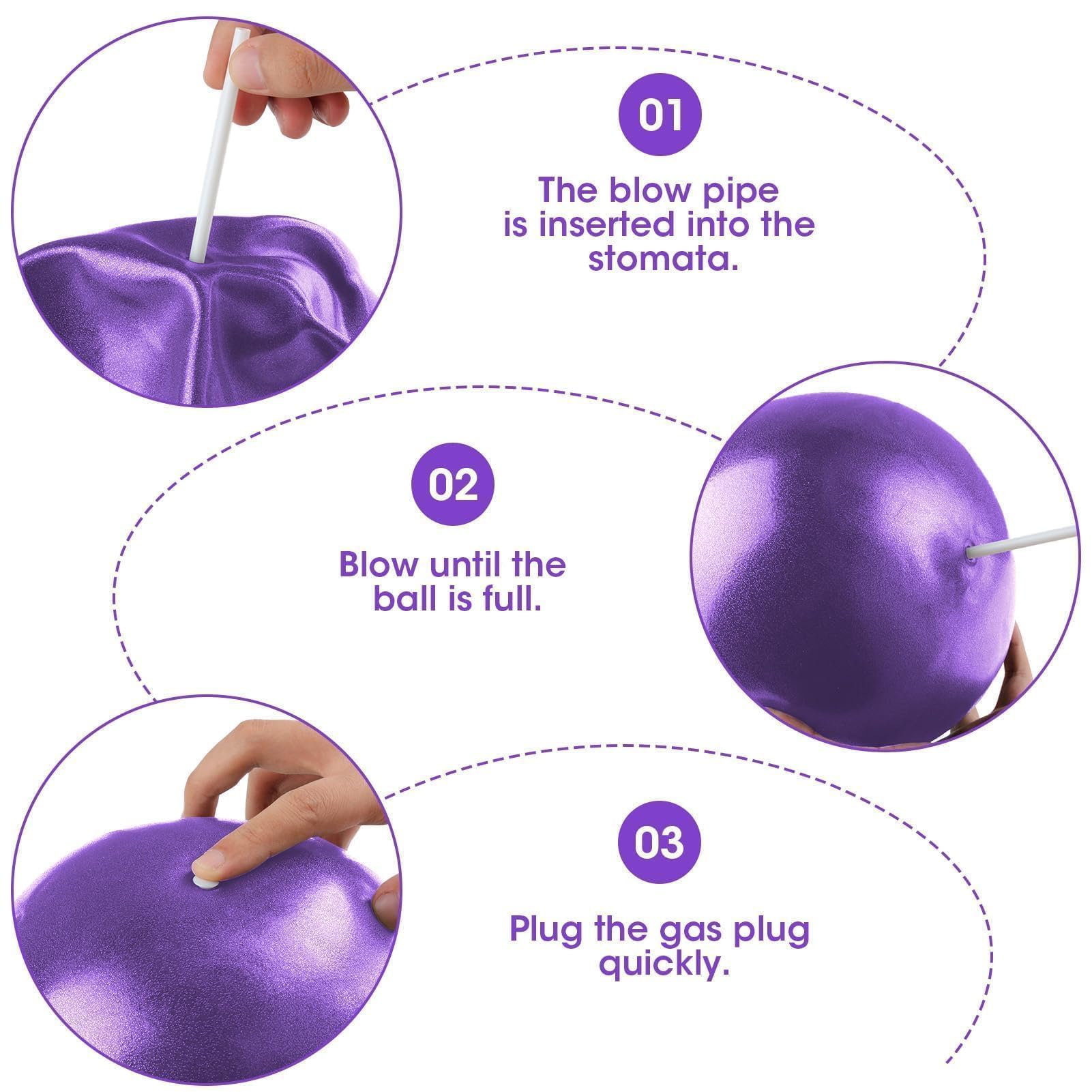 Pelota de pilates suave de 9 pulgadas, pequeña pelota de ejercicio con popote inflable, antiexplosión, antideslizante, de PVC, mini pelota de gimnasio para yoga, pilates, barra, terapia física