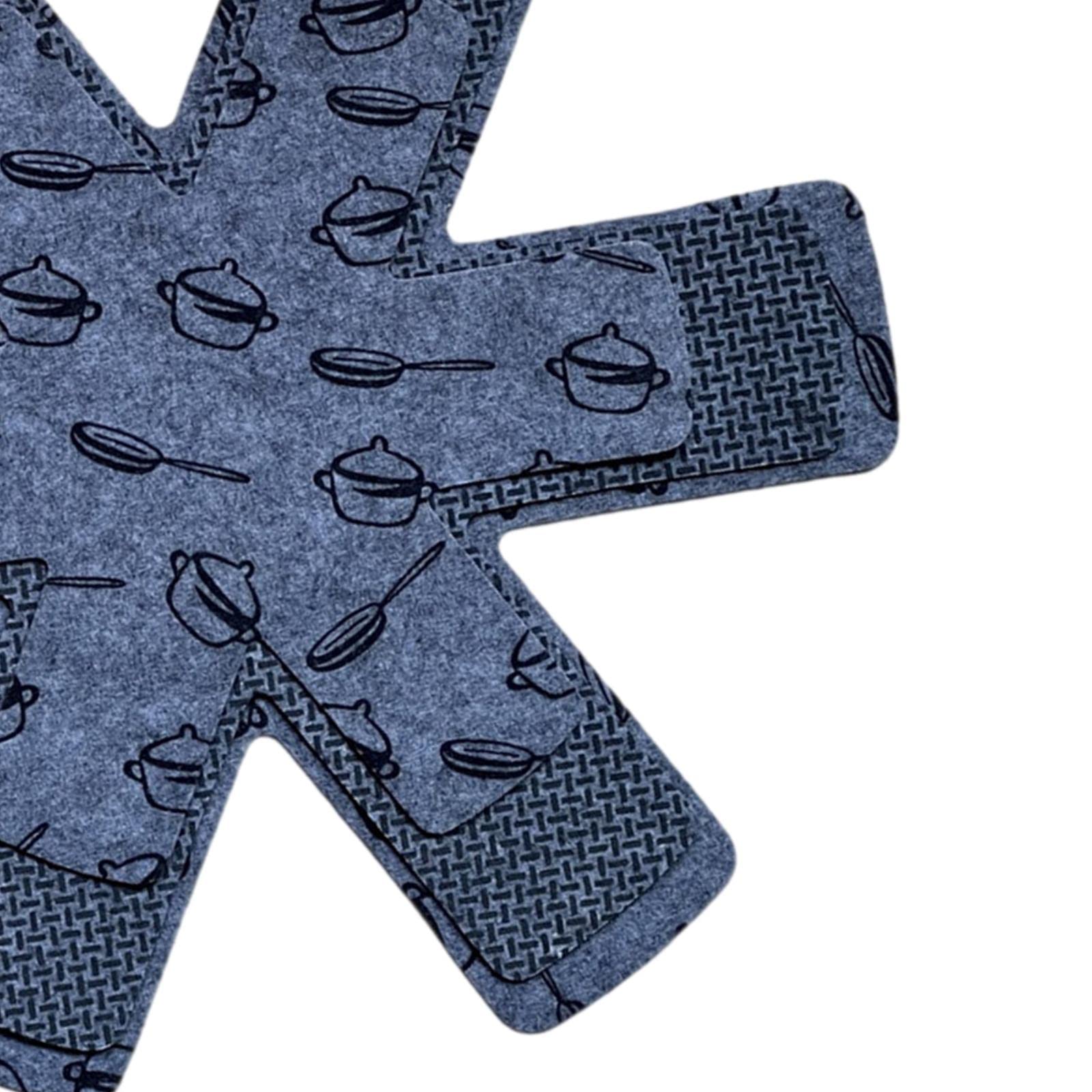Juego de 5 protectores antideslizantes para sartenes y sartenes antiadherentes, color gris, 12 unidades