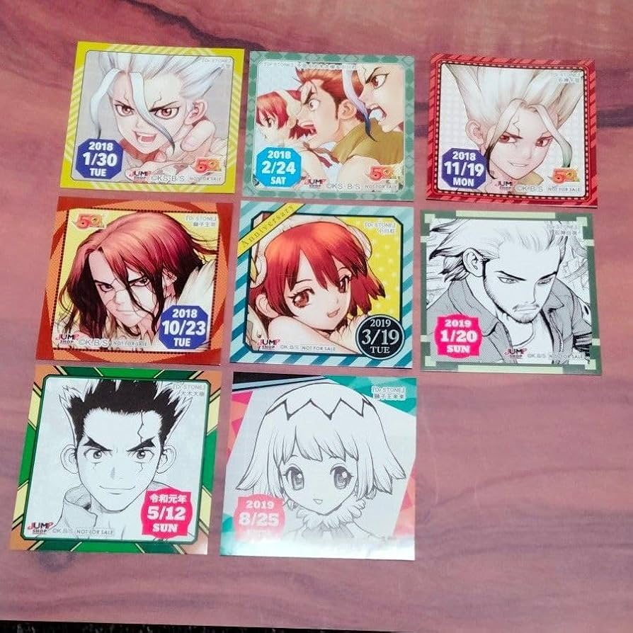 Amazon.co.jp: Dr.STONE365日ステッカー8枚セット石神千空 大木