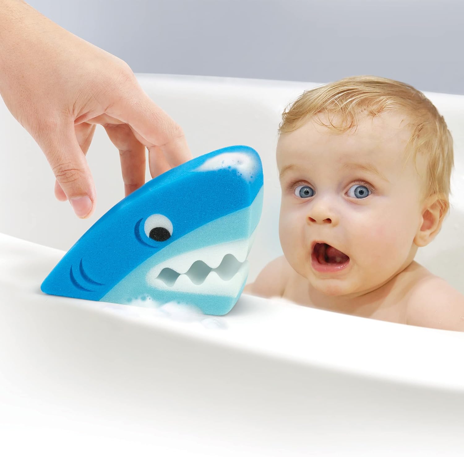 Genuine Fred Bath Biters, Children's Bath Sponge, Shark - Large & Absorbent - Gentle on Skin - Adds Fun to Bathtime or Water Table - Great Gift for Kids & Toddlers