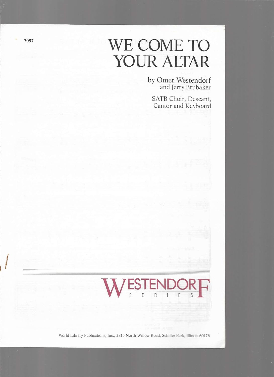 We Come To Your Altar for SATB Choir, Descant, Cantor, and