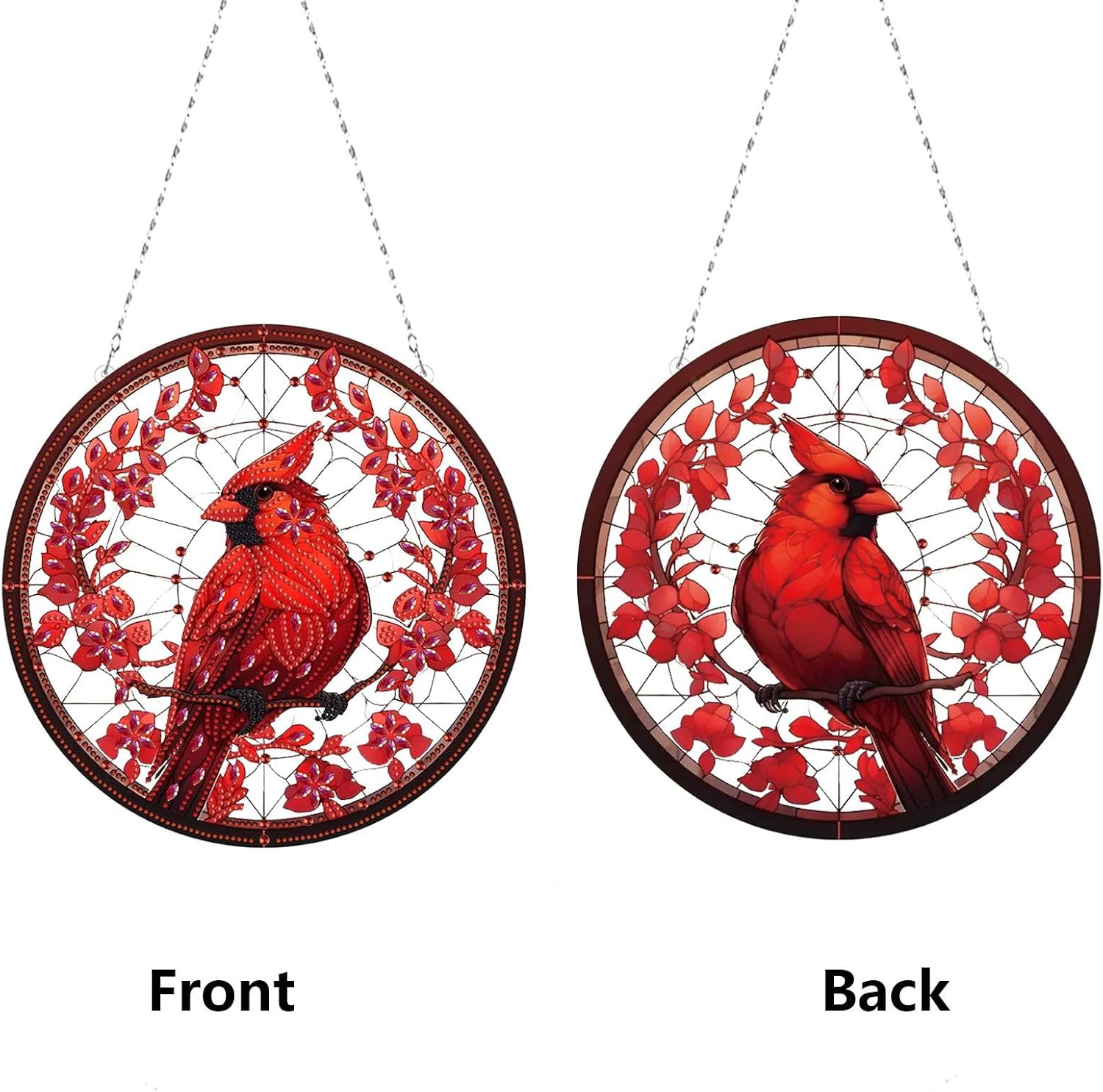 DIY Diamond Art Painting Kit Animal Ornament, 5D Special Shaped Animal Rhinestone Hanging Ornament Diamond Art Acrylic Window Hanging Kits Box Package-2PCS-A