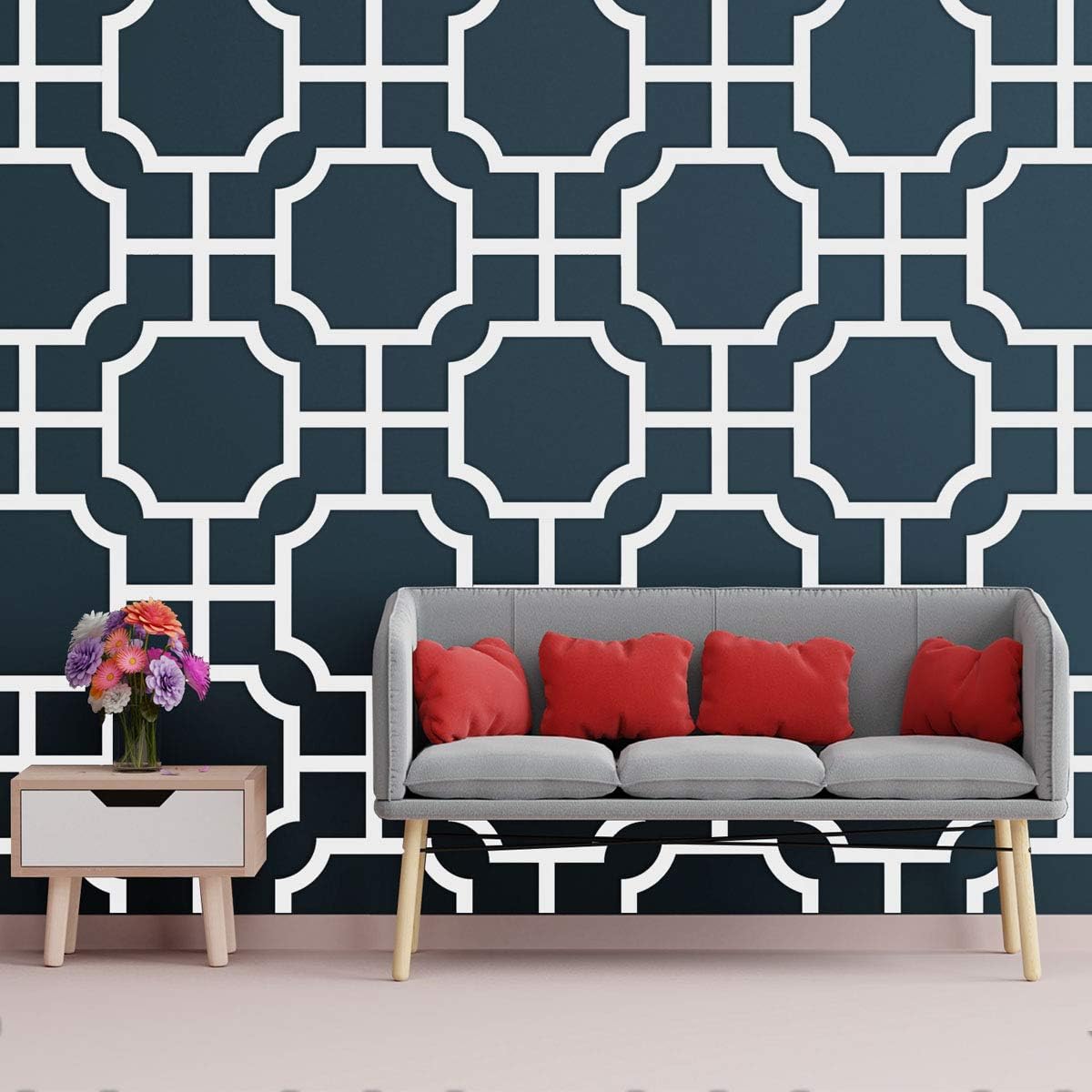 Ekena Millwork 40 7/8"W x 23 3/8"H x 3/8"T Large Bradley Decorative Fretwork Wall Panels in Architectural Grade PVC