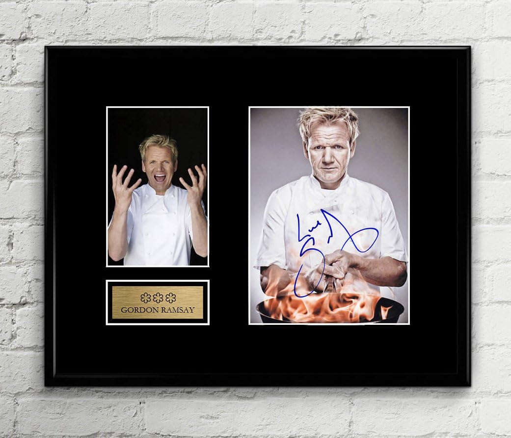 Gordon Ramsay Michelin Star Signed Autographed Photo Mat Custom Framed 11 x 14 Replica Reprint Rp