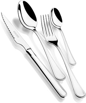 Monix Manila Cutlery Set 24 Pieces 18/10 Stainless Steel with Steak Knives