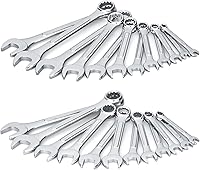 Vista 3 de Juego de 24 llaves combinadas de uso general con bolsa enrollable SAE 1/4" a 1", métrico 8mm a 24mm Perfecto para uso doméstico general, garaje