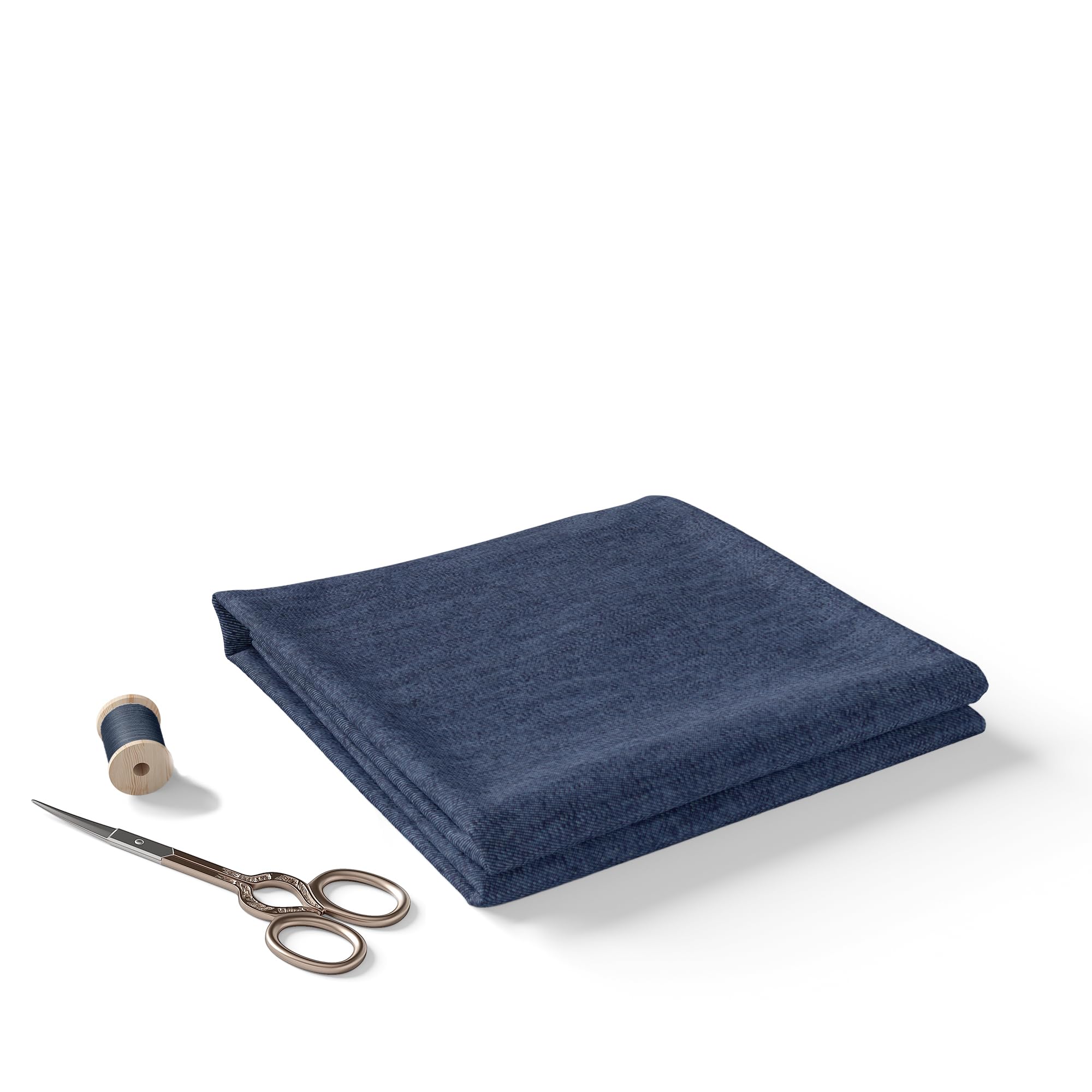 BIGREAMS Unstitched Silky Satin Blue Denim Shirt Fabric for Men & Women – Soft, Smooth Finish | 58" Wide |