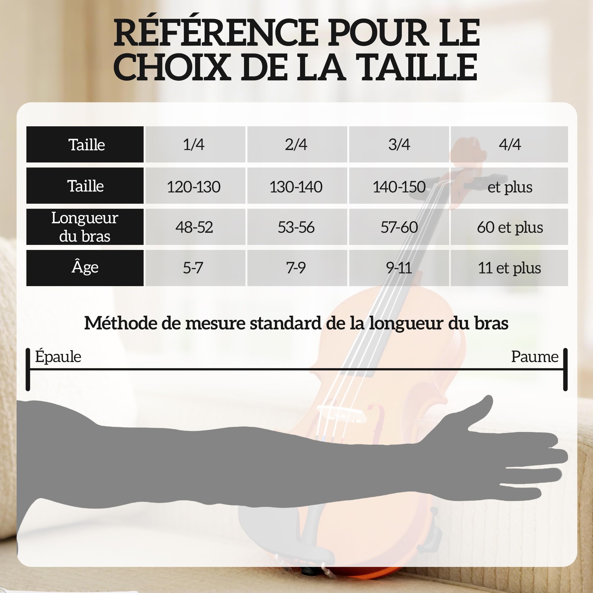 HOMCOM Violon 4/4 en Bois Massif pour Adultes Débutants avec Étui, Archet, Colophane, Chevalet, Épaulière, Marron