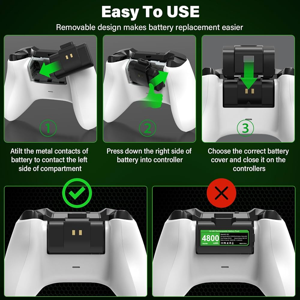 Amazon.com: Rechargeable Controller Battery Pack for Xbox