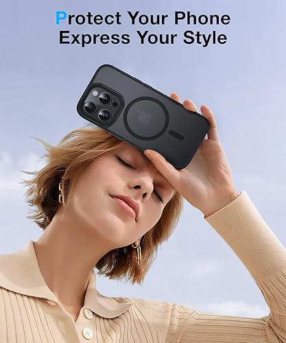 Miniatura 8 de NO.1 - Funda magnética para iPhone 15 Pro compatible con MagSafe translúcida mate antihuellas militar a prueba de golpes Elegante funda rígida