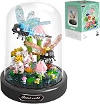 Flower Bouquet Building Set for Adult,Mini Plant Bonsai Tree Friend Set,Botanical Collection Gift for Kids,Office Home Decor Building Block, New Year Birthday Gift for Women Boys Girls(Bee)