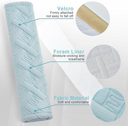 Miniatura 10 de JUSTTOP - Juego de 2 almohadillas universales para cinturón de seguridad de auto para una conducción más cómoda fundas para correa de hombro para