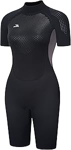 Neoprenanzug Kurz 3mm Damen Herren Rückenreißverschluss Schnorcheln Surfen