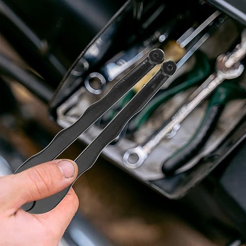 Miniatura 2 de Llave inglesa de ángulo ajustable, llave de cara ajustable, alicates de pasador para tuercas redondas con agujeros perforados (negro, llave inglesa