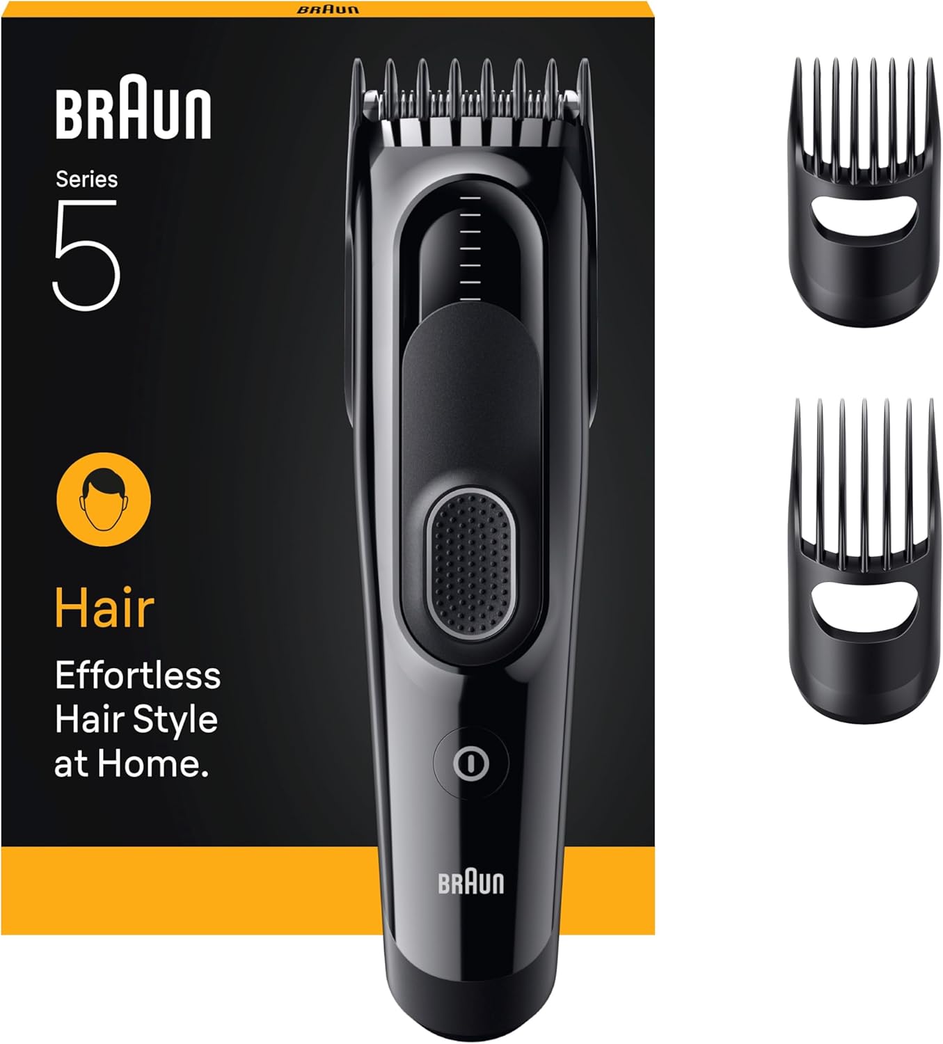 Braun Hair Trimmer Series 5, +3 Stylingtools, Lifelong Sharp Shaving Blade, 17 Lengths, Memory Lock, 50 Min Use Time, Washable, HC5530, Black