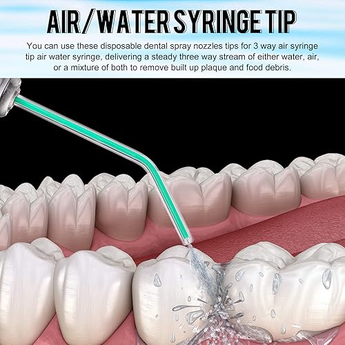 Miniatura 4 de Tondiamo Punta de jeringa de agua de aire dental, boquillas de pulverización desechables, puntas surtidas, arco iris, triple conector de jeringa