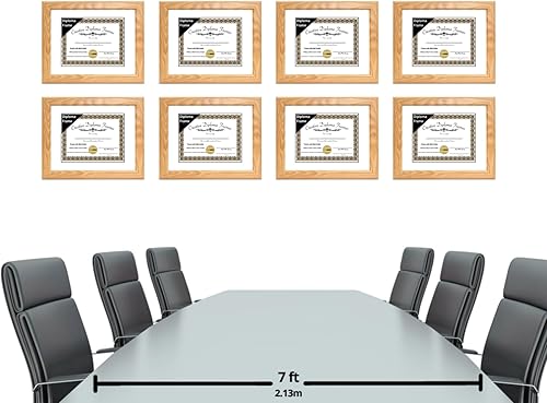 Vista 14 de Creative Picture Frames Marco de diploma con acabado de roble de 8 x 10 pulgadas, con caballete de vidrio negro y colgadores de pared instalados